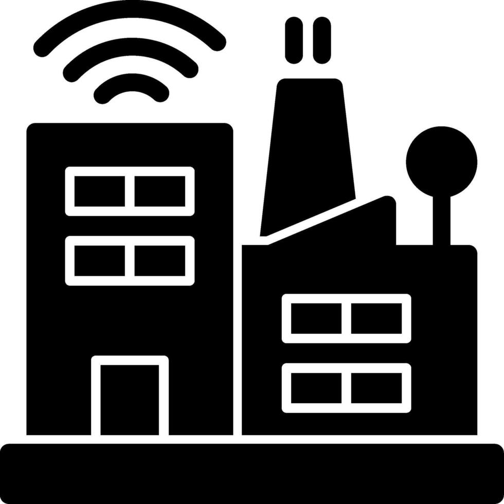 Smart Factory Glyph Icon vector