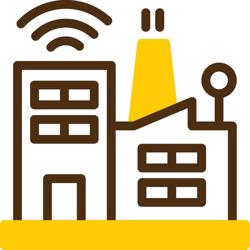 Smart Factory Yellow Lieanr Circle Icon vector