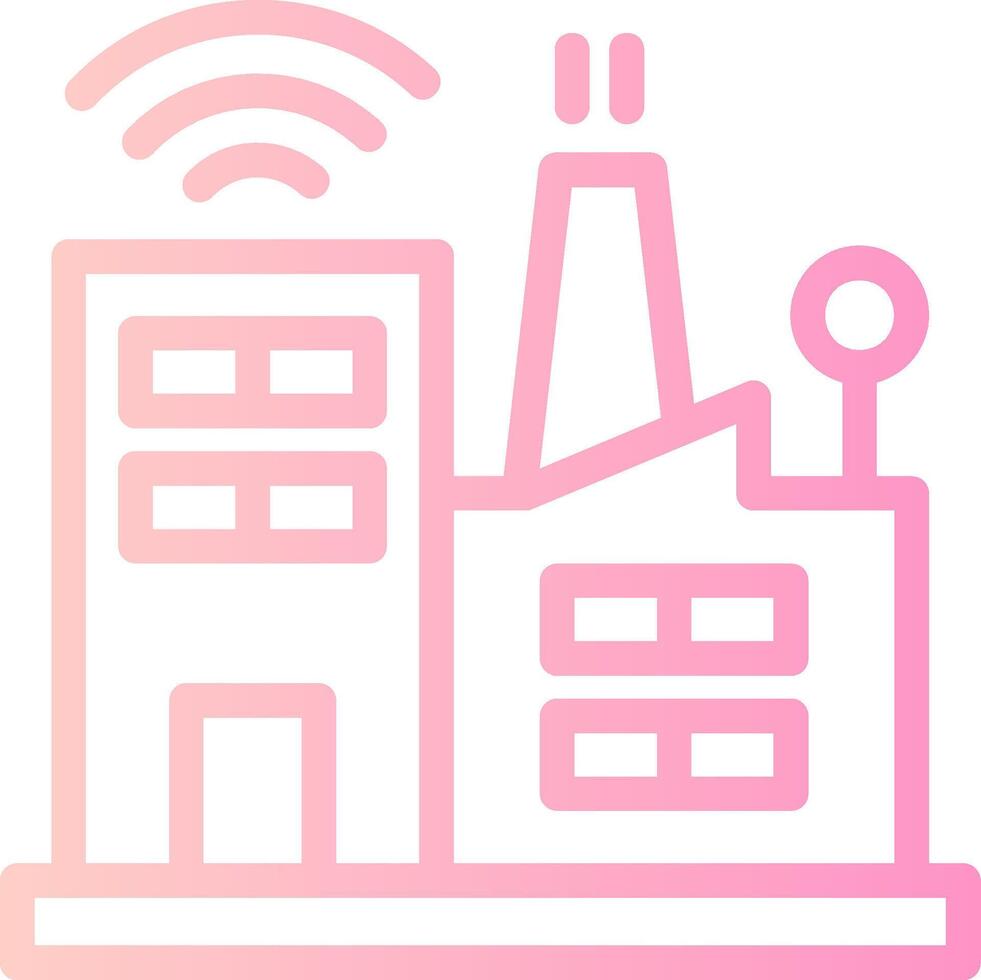 Smart Factory Linear Gradient Icon vector