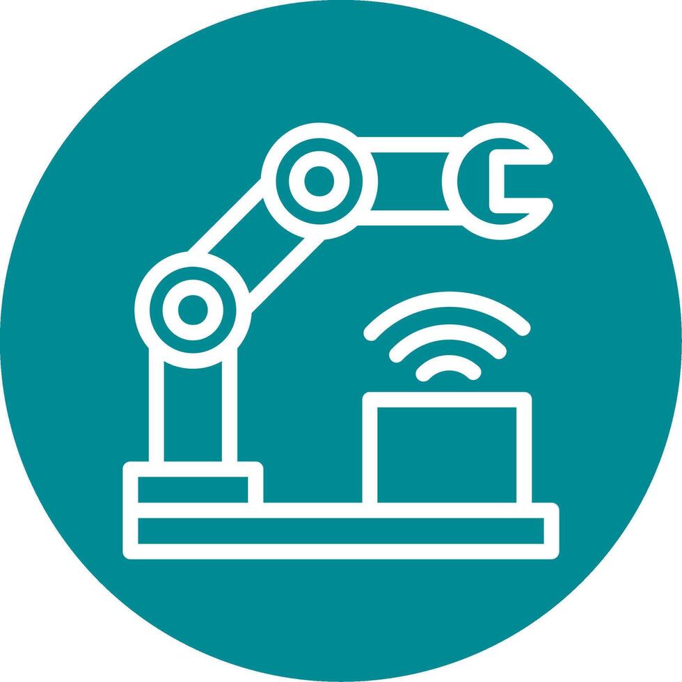 Cyber-Physical Systems Outline Circle Icon vector