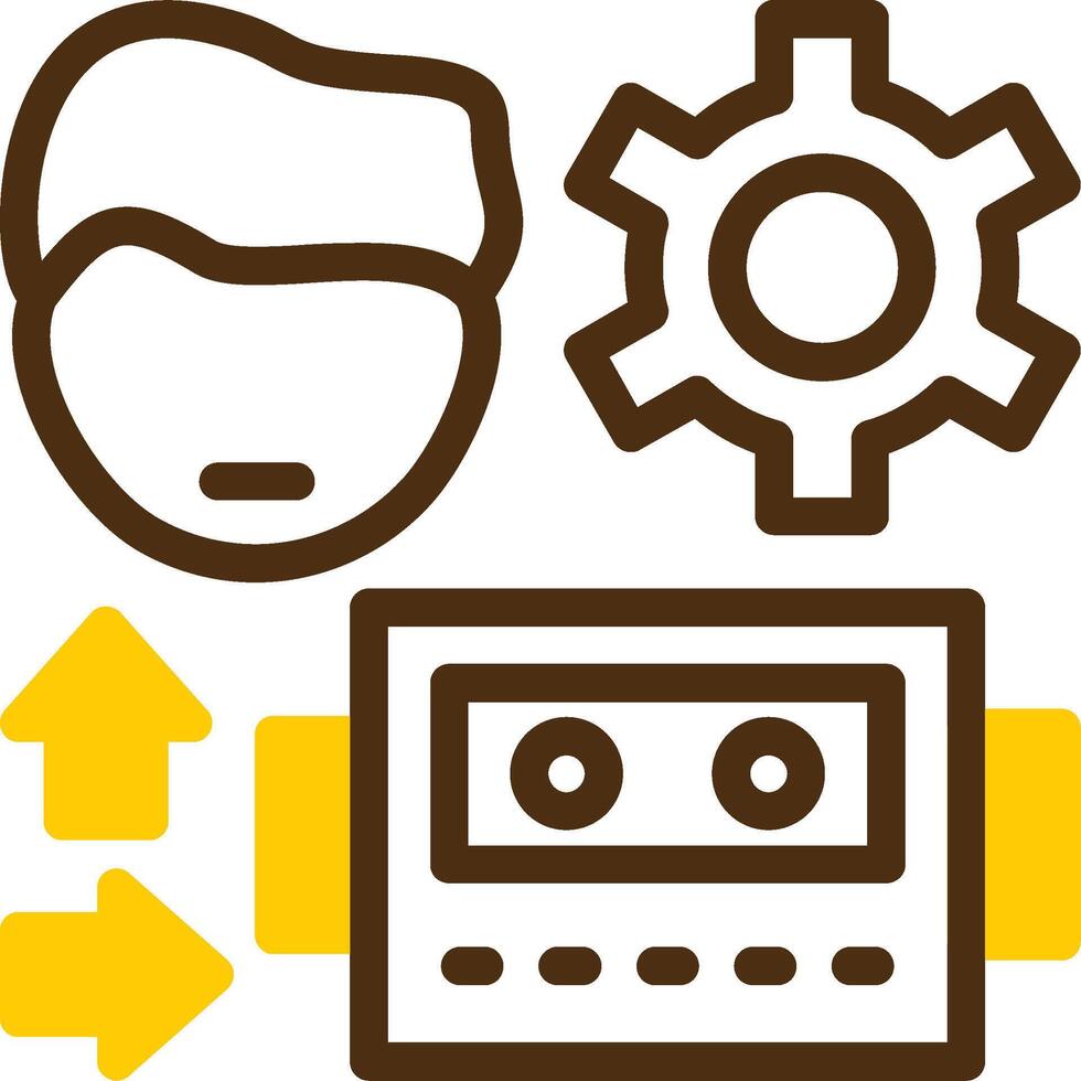 Human-Robot Interaction Yellow Lieanr Circle Icon vector