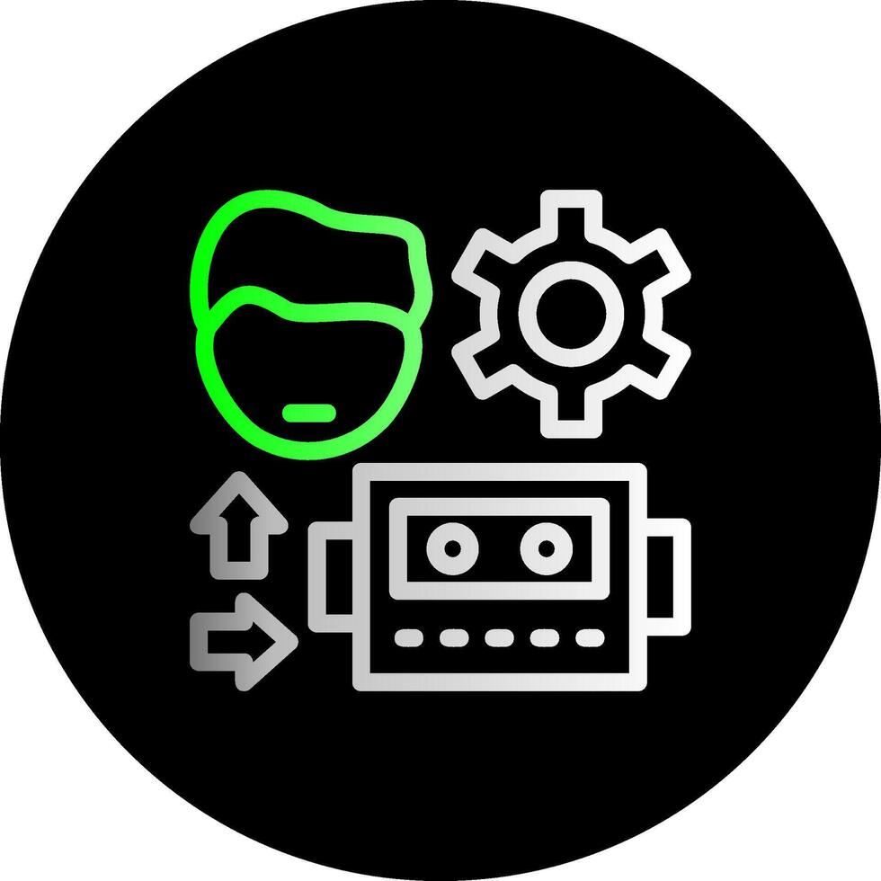 Human-Robot Interaction Dual Gradient Circle Icon vector