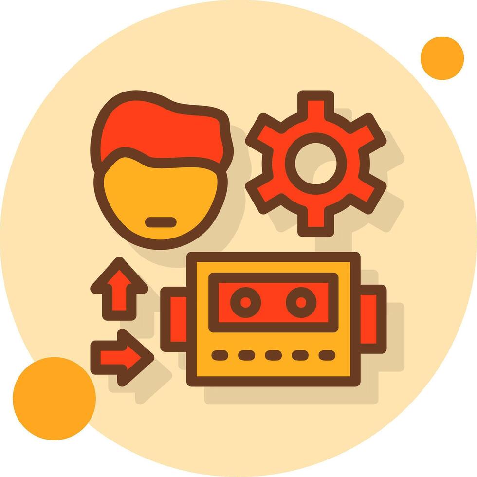 Human-Robot Interaction Filled Shadow Circle Icon vector