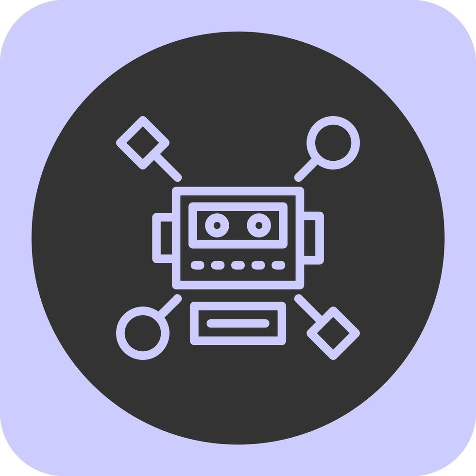 Ambient Intelligence Linear Round Icon vector