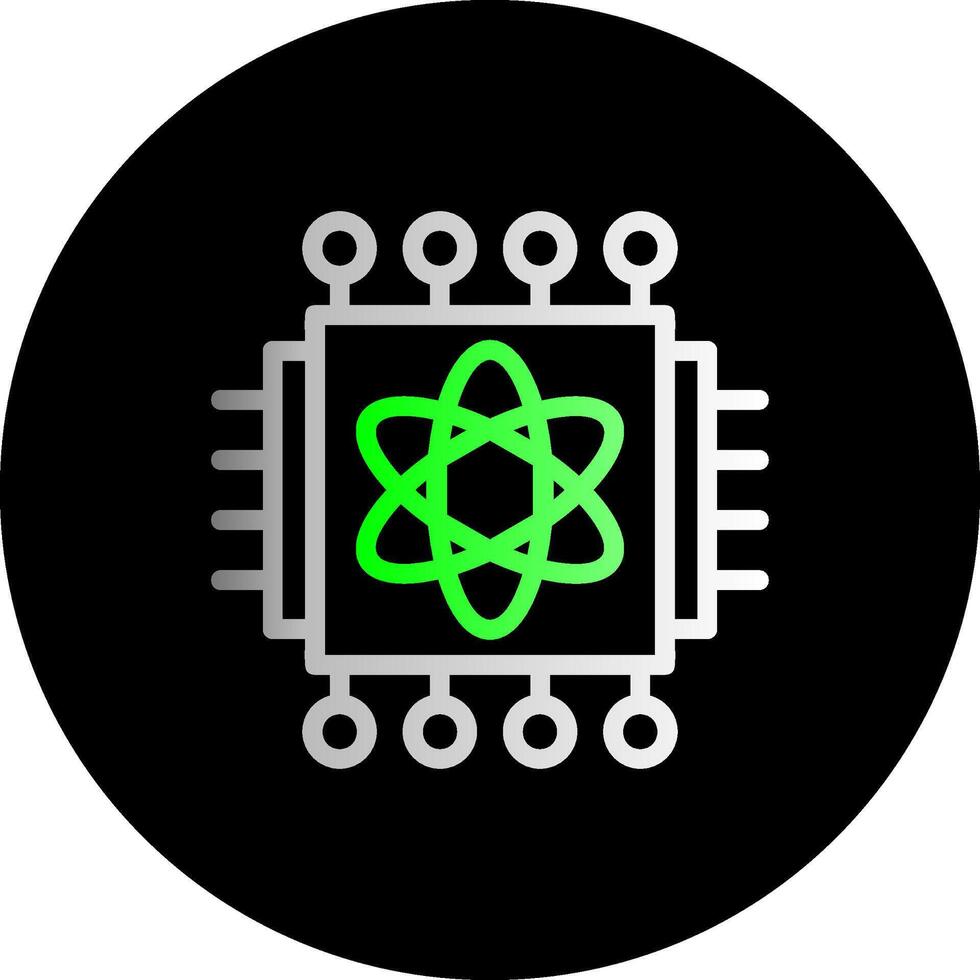 Quantum Processor Dual Gradient Circle Icon vector