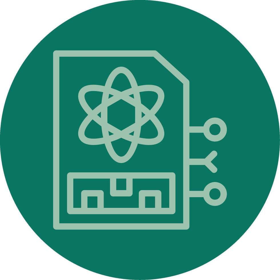 Quantum Memory Line Multi color Icon vector