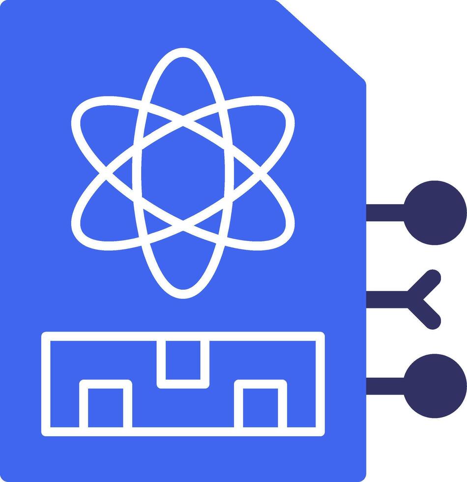 Quantum Memory Solid Two Color Icon vector