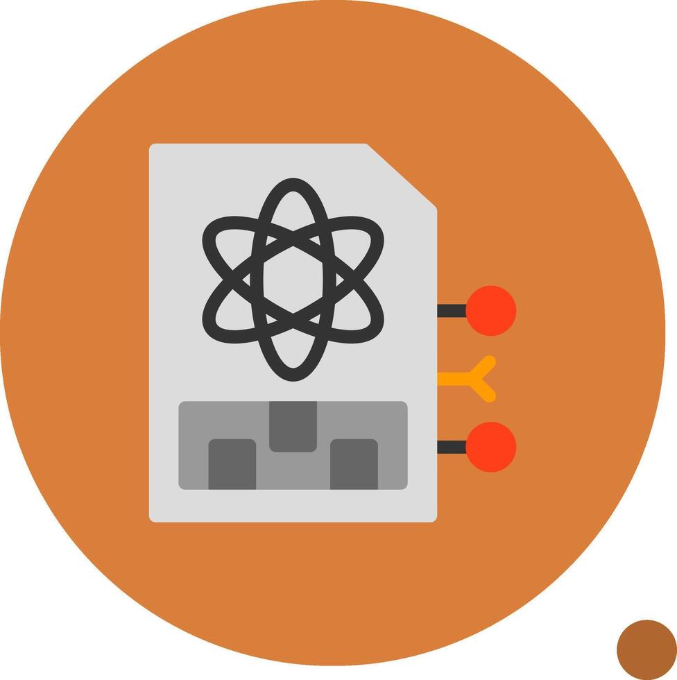 Quantum Memory Flat Shadow Icon vector