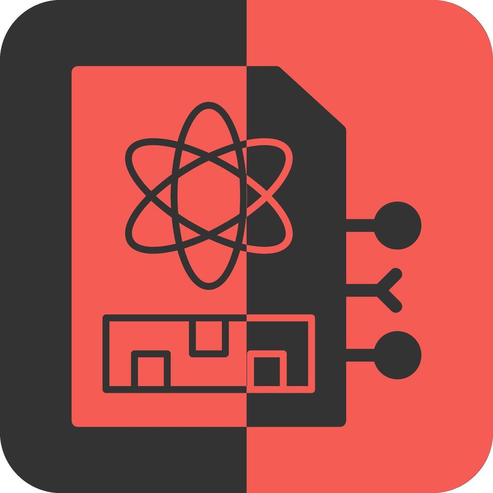 Quantum Memory Red Inverse Icon vector