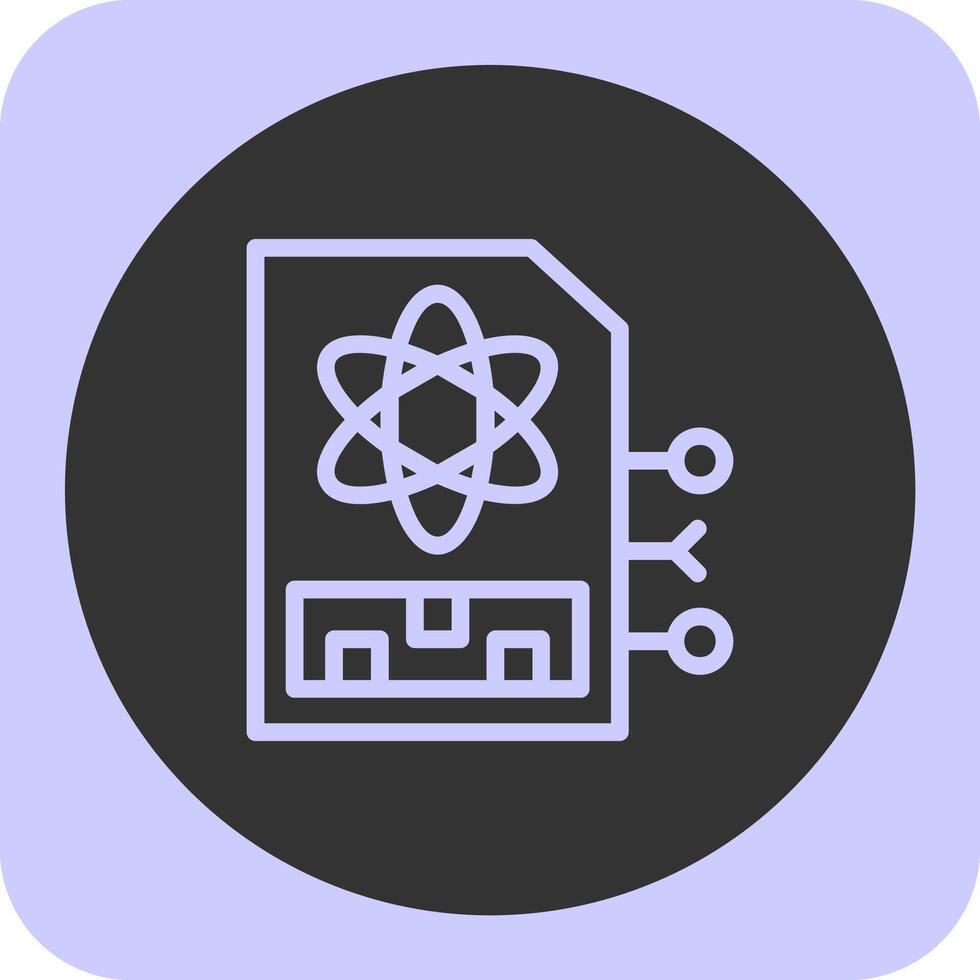 Quantum Memory Linear Round Icon vector