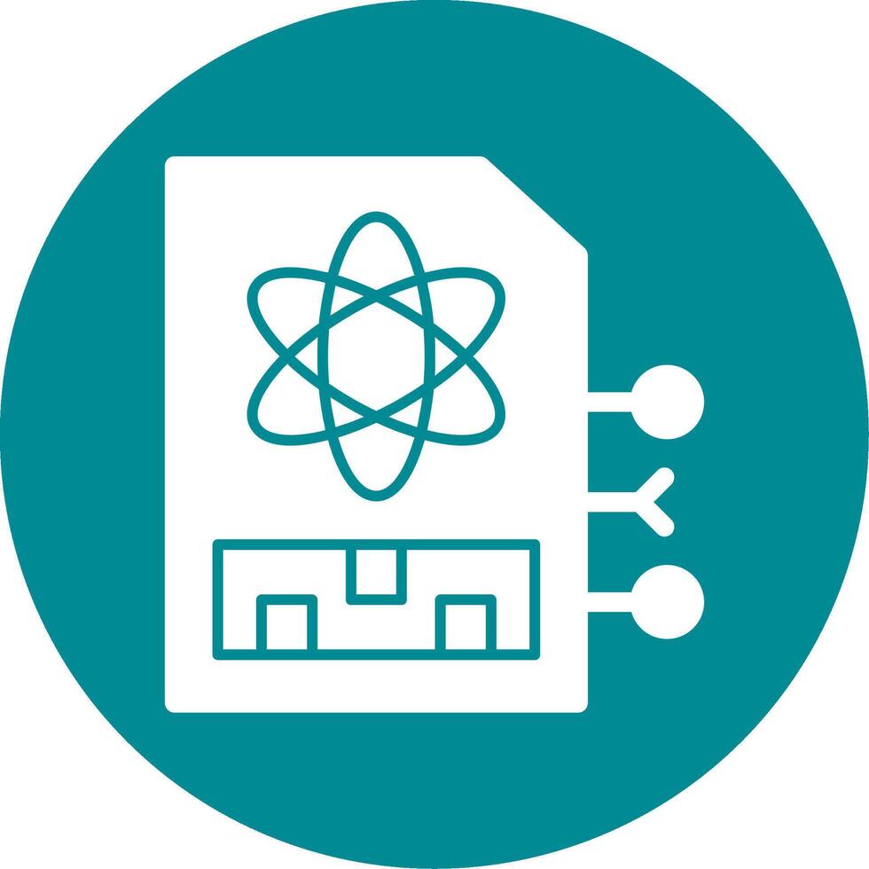 Quantum Memory Glyph Circle Icon vector