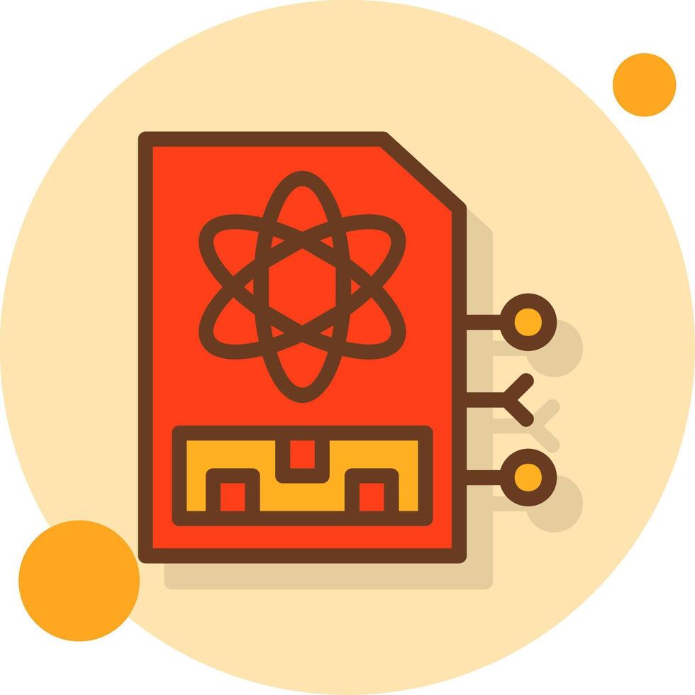 Quantum Memory Filled Shadow Circle Icon vector