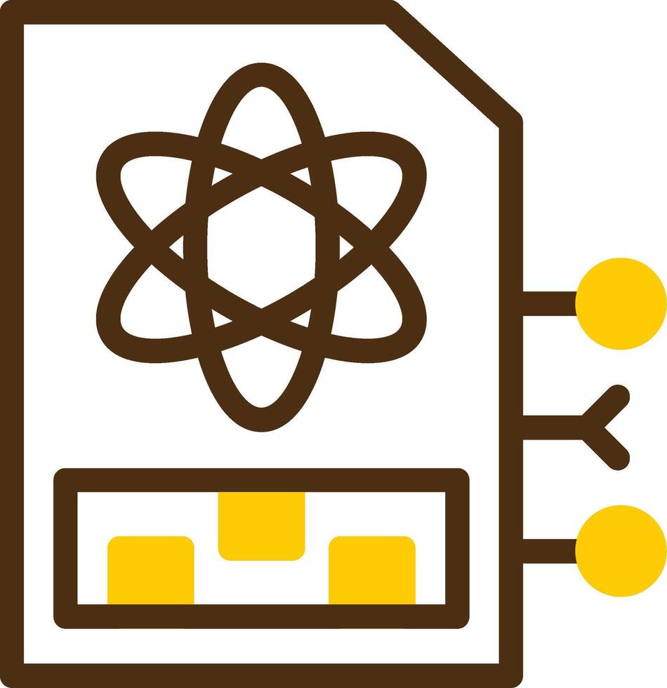 Quantum Memory Yellow Lieanr Circle Icon vector