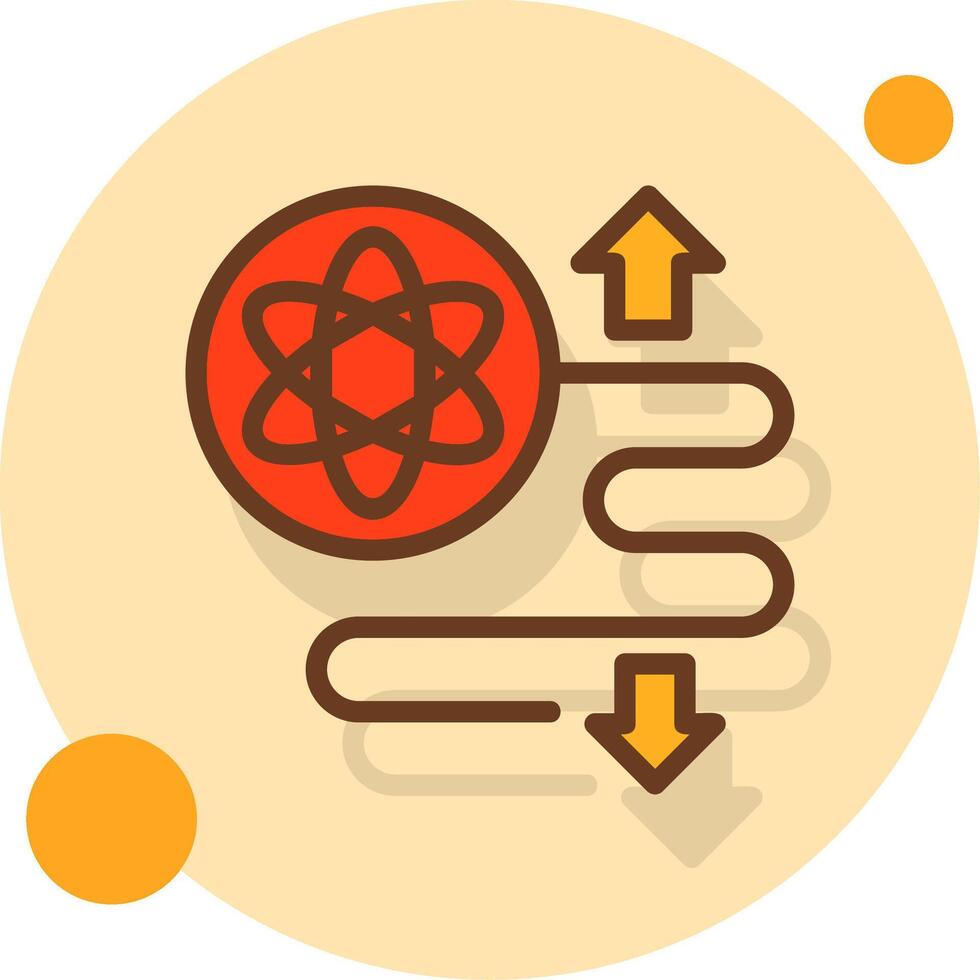 Quantum Entanglement Filled Shadow Circle Icon vector