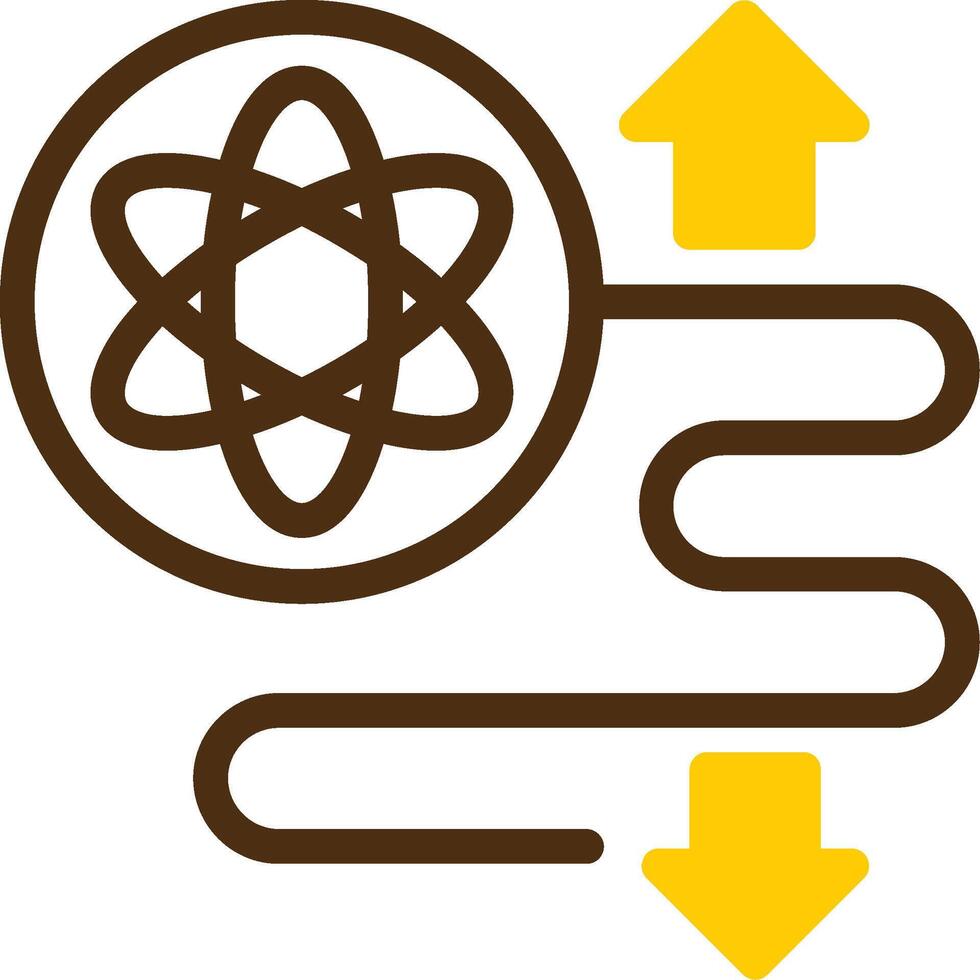 Quantum Entanglement Yellow Lieanr Circle Icon vector