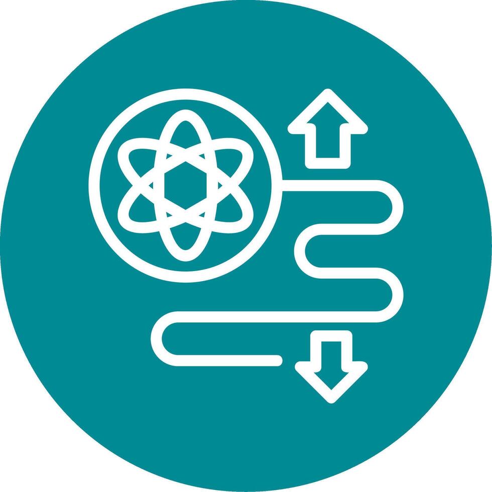 Quantum Entanglement Outline Circle Icon vector