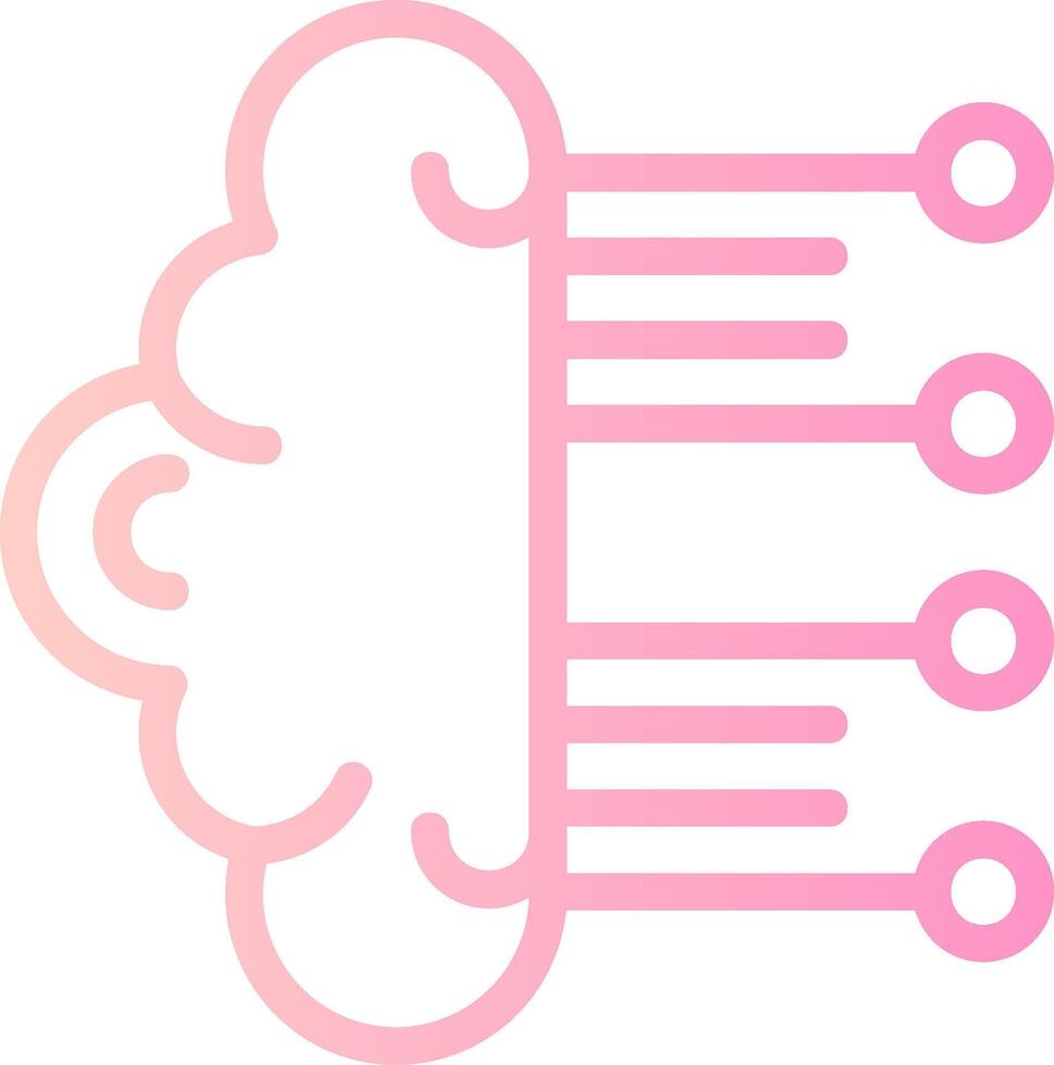 Neuromorphic Computing Linear Gradient Icon vector