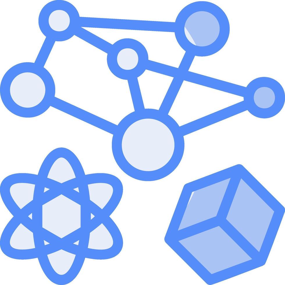 Swarm Simulation Line Filled Blue Icon vector