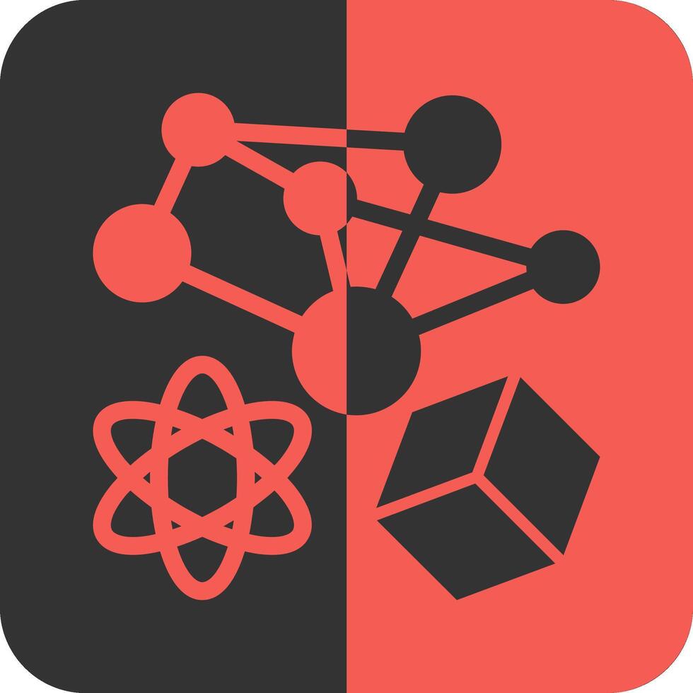 Swarm Simulation Red Inverse Icon vector