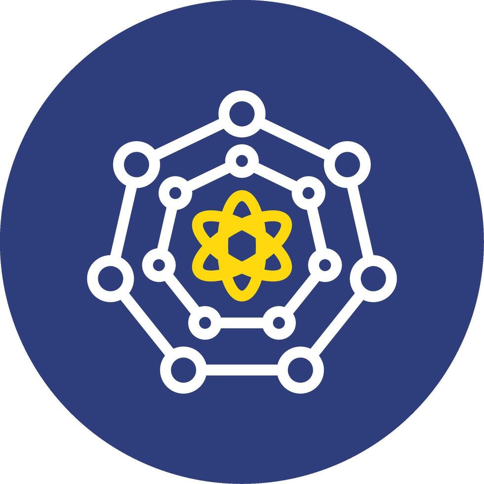 Quantum Nanoscience Dual Line Circle Icon vector