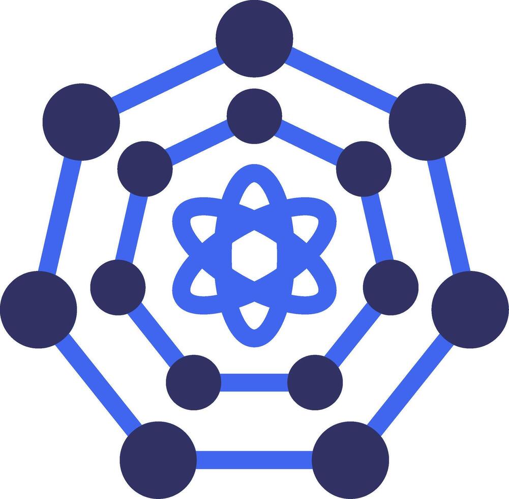 Quantum Nanoscience Solid Two Color Icon vector