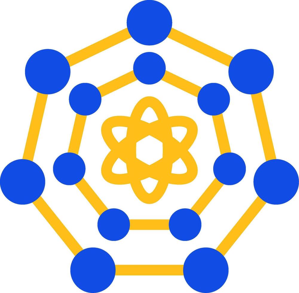 Quantum Nanoscience Flat Two Color Icon vector