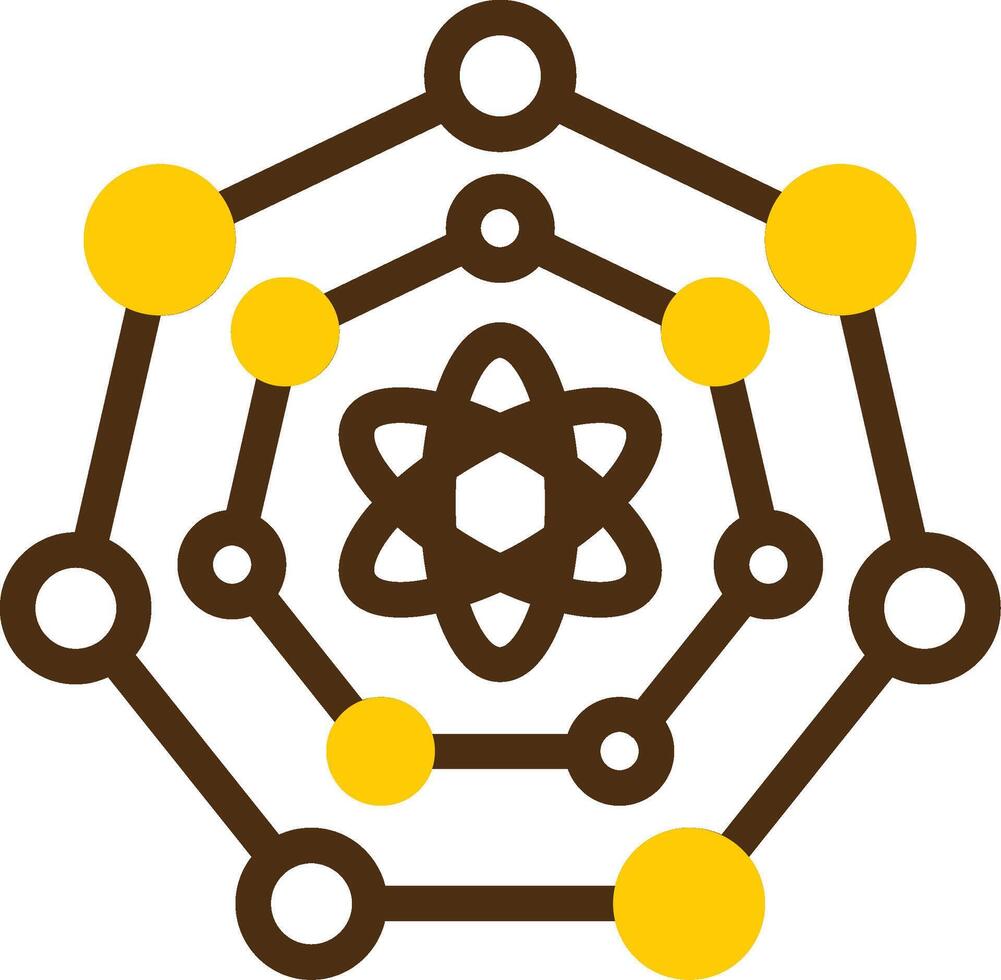 Quantum Nanoscience Yellow Lieanr Circle Icon vector