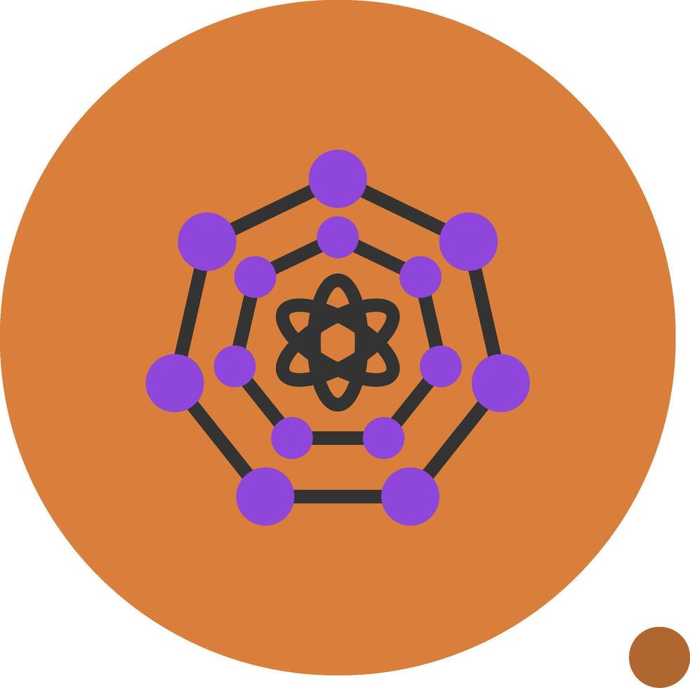 Quantum Nanoscience Flat Shadow Icon vector
