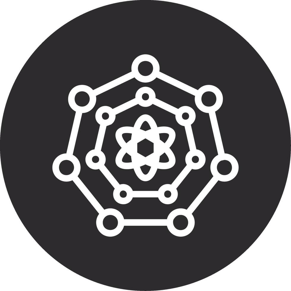 Quantum Nanoscience Inverted Icon vector