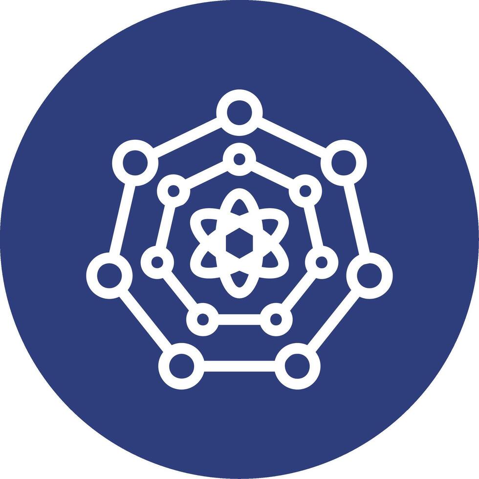Quantum Nanoscience Outline Circle Icon vector