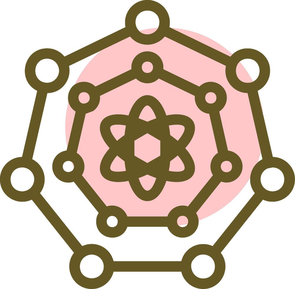 Quantum Nanoscience Linear Circle Icon vector