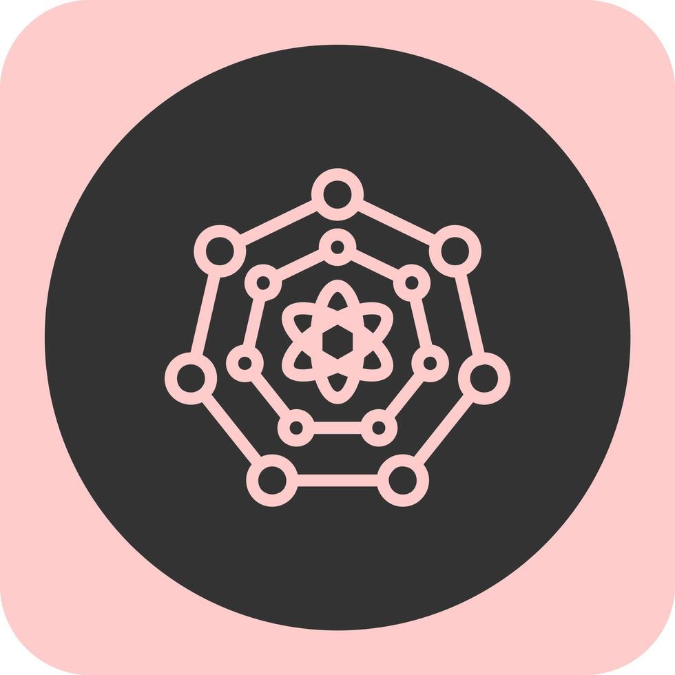 Quantum Nanoscience Linear Round Icon vector