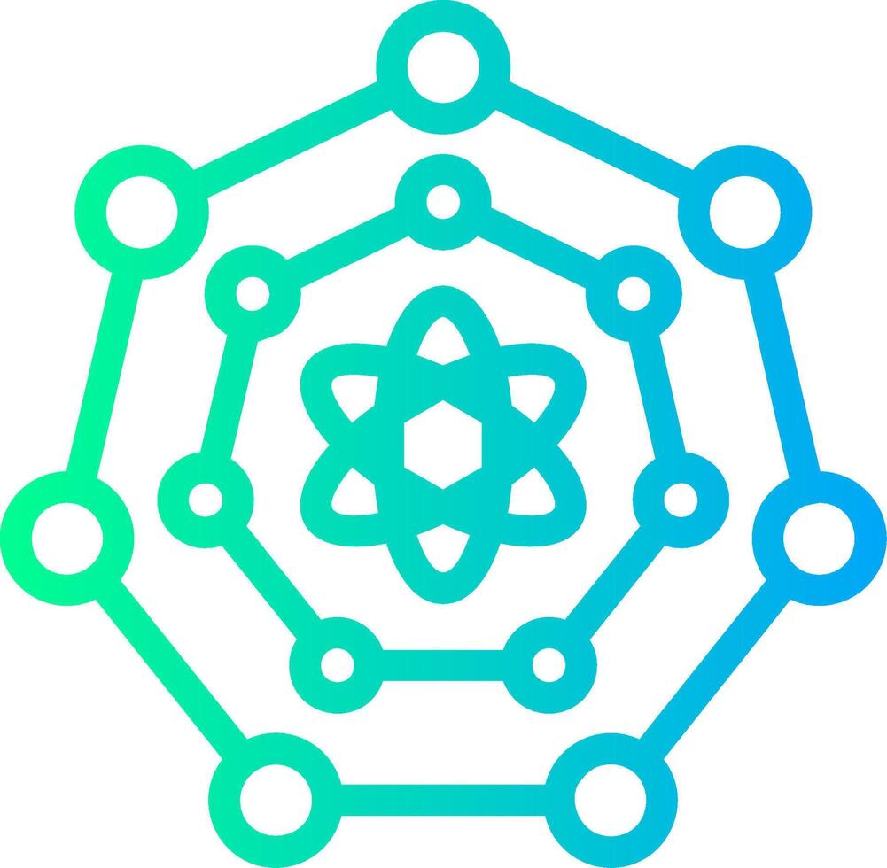 Quantum Nanoscience Linear Gradient Icon vector