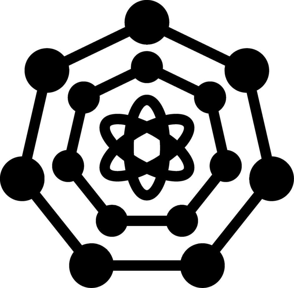 Quantum Nanoscience Glyph Icon vector