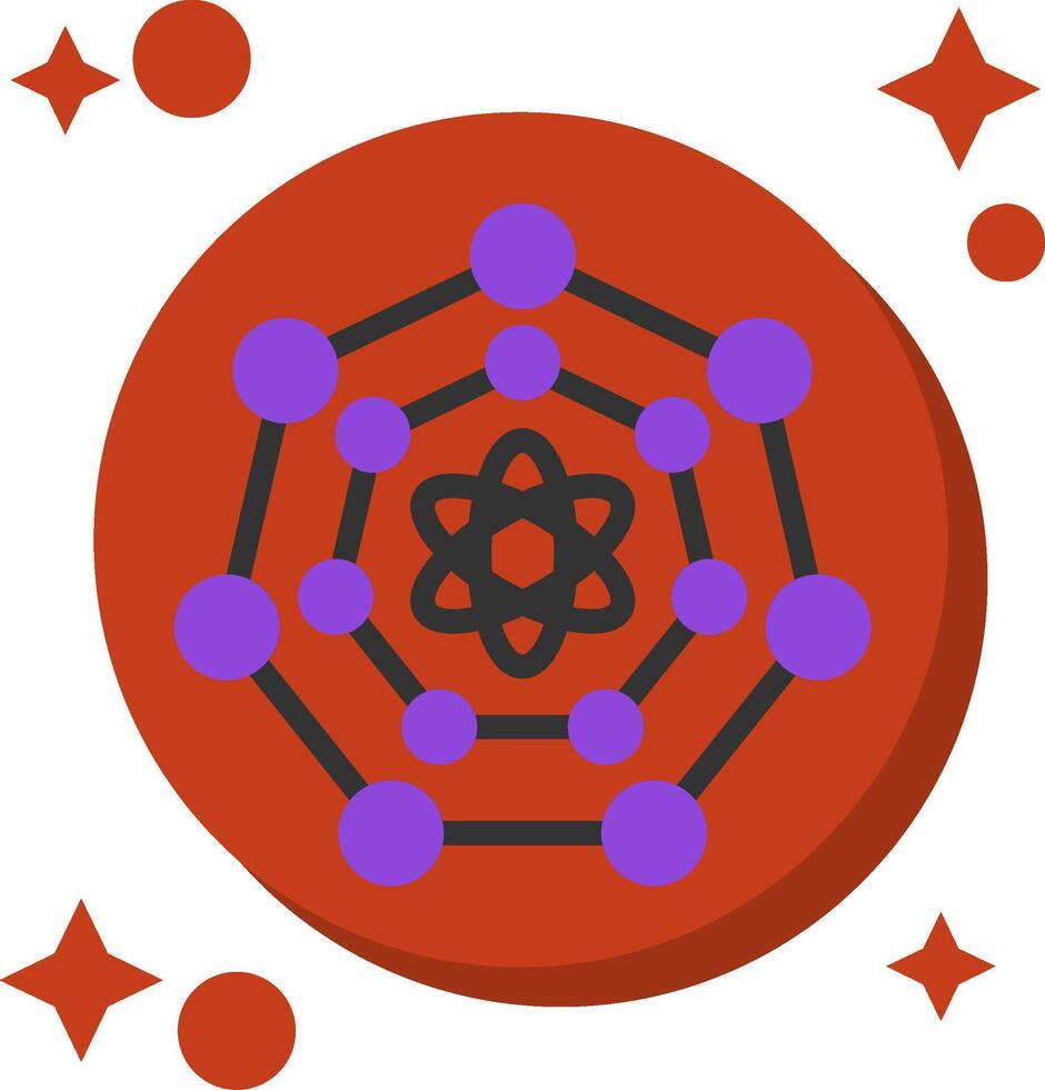 Quantum Nanoscience Tailed Color Icon vector