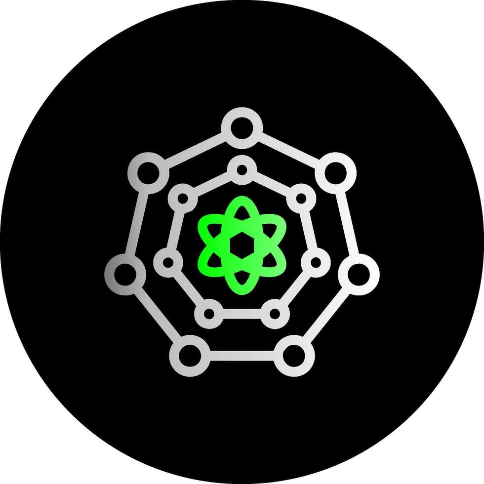 Quantum Nanoscience Dual Gradient Circle Icon vector