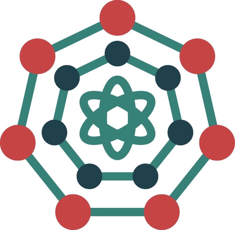 Quantum Nanoscience Line Circle Icon vector