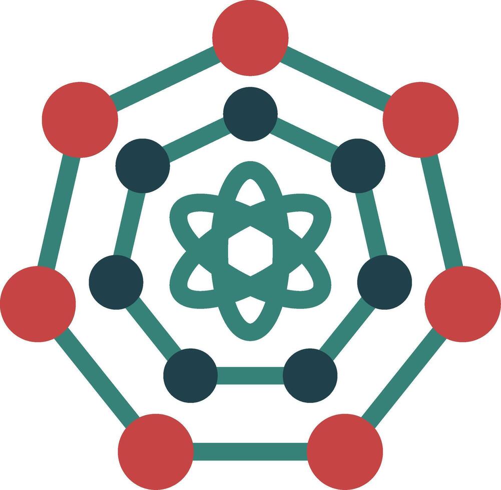 Quantum Nanoscience Line Circle Icon vector