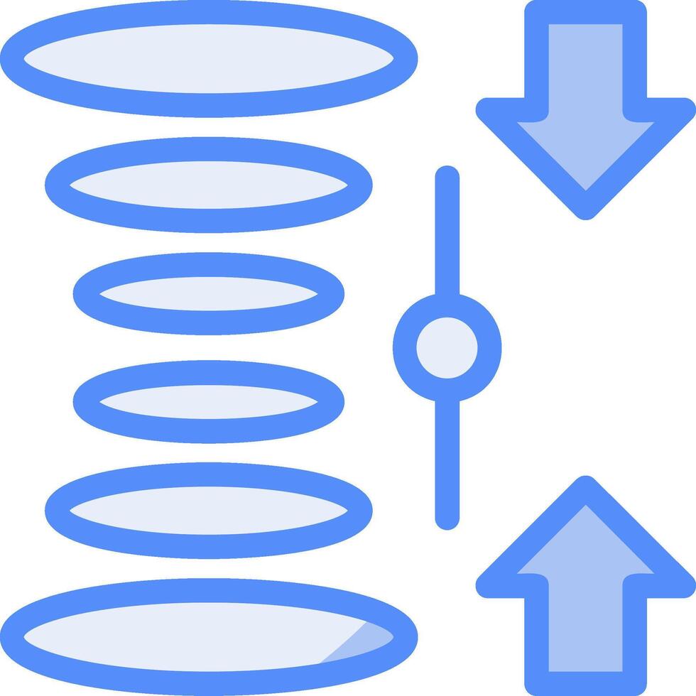 cuántico superposición línea lleno azul icono vector