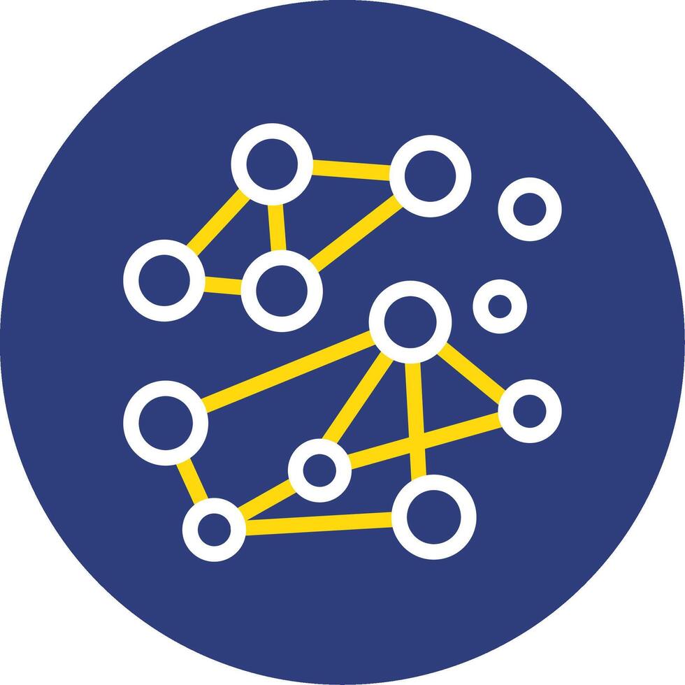 Swarm Intelligence Dual Line Circle Icon vector