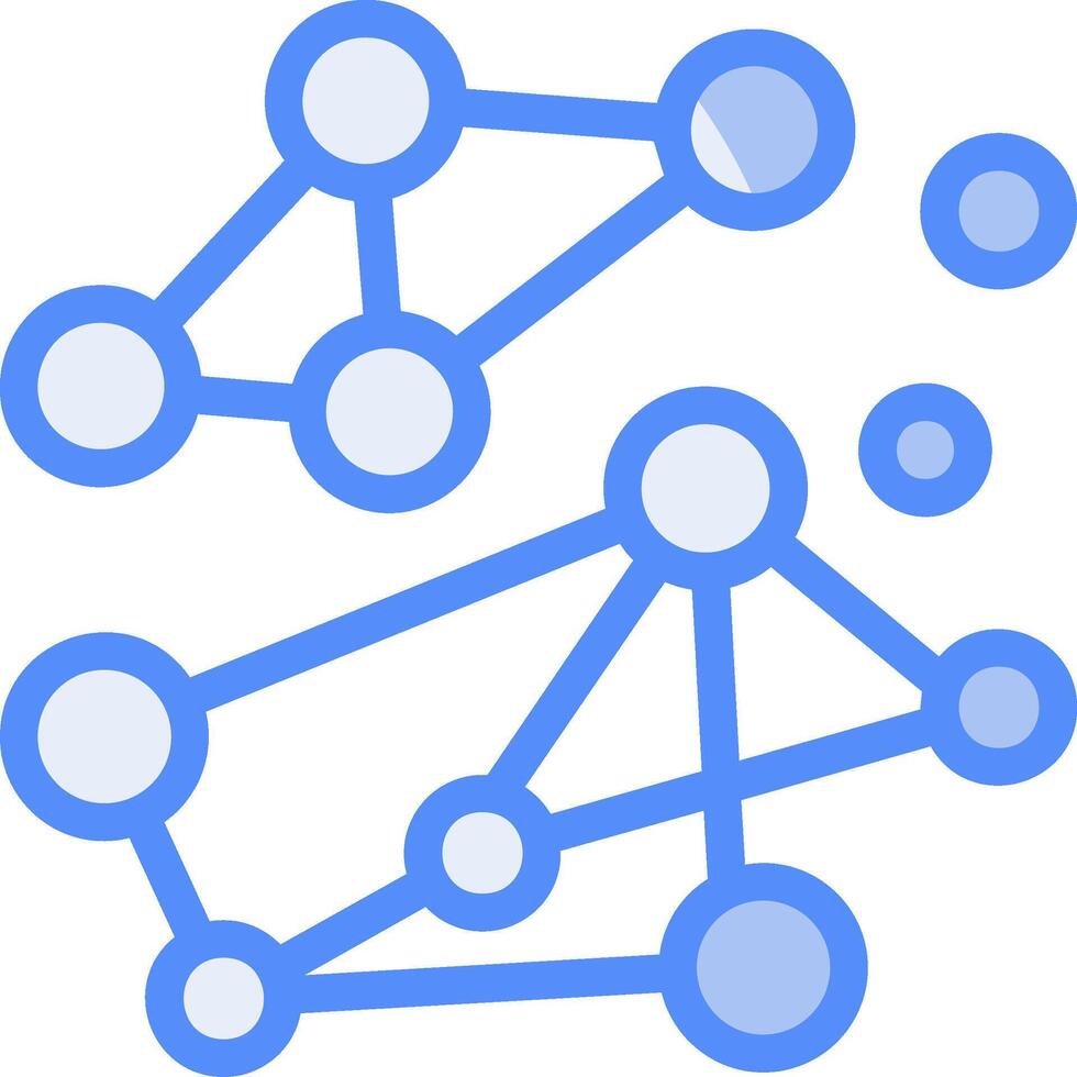 Swarm Intelligence Line Filled Blue Icon vector