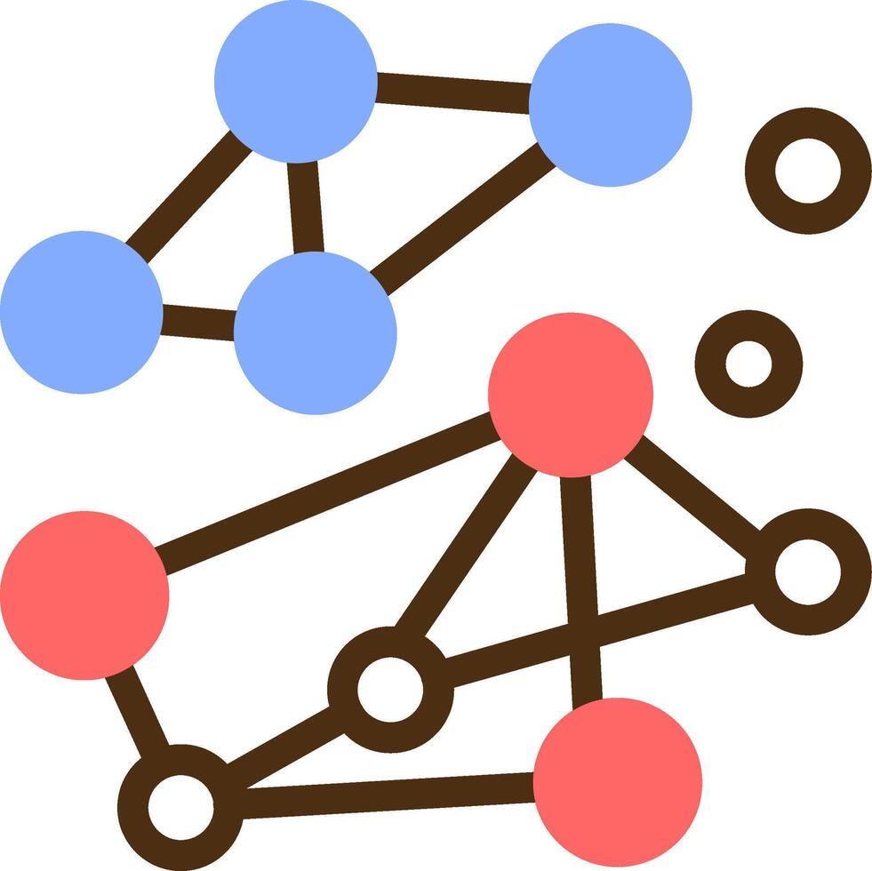 Swarm Intelligence Color Filled Icon vector