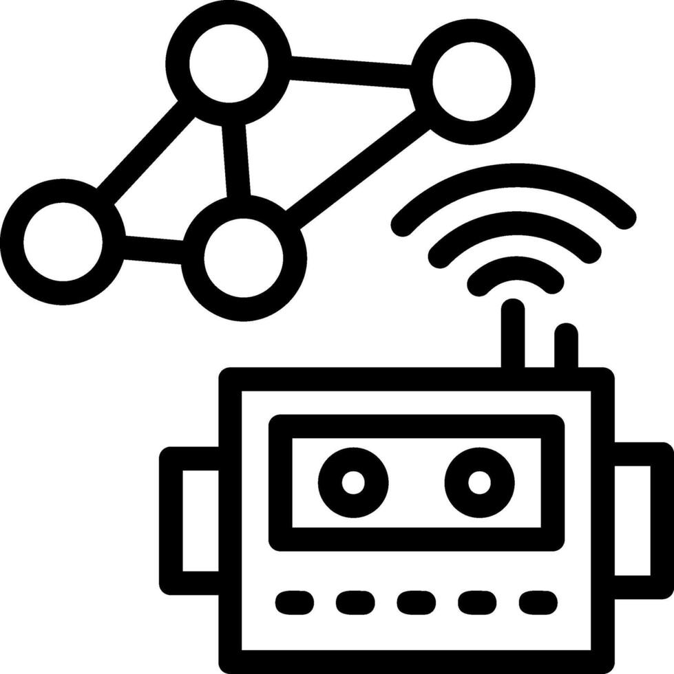 Social Robotics Line Icon vector
