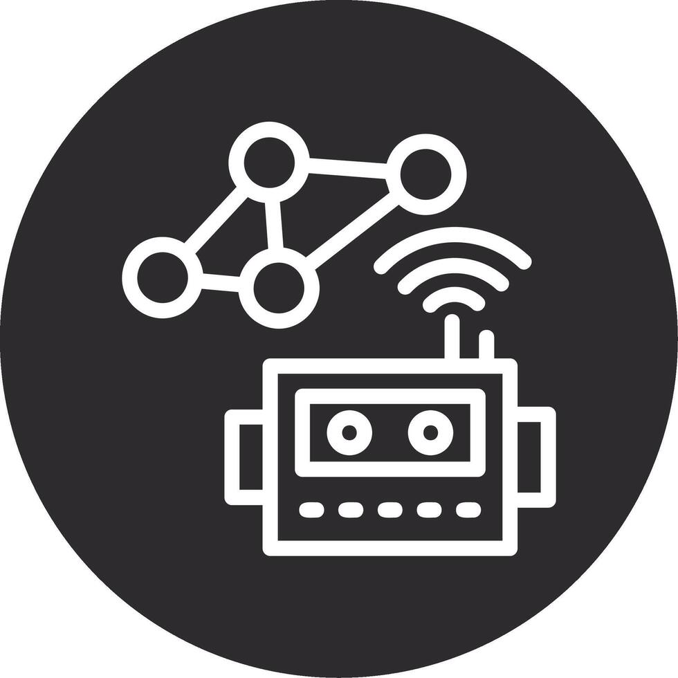 Social Robotics Inverted Icon vector