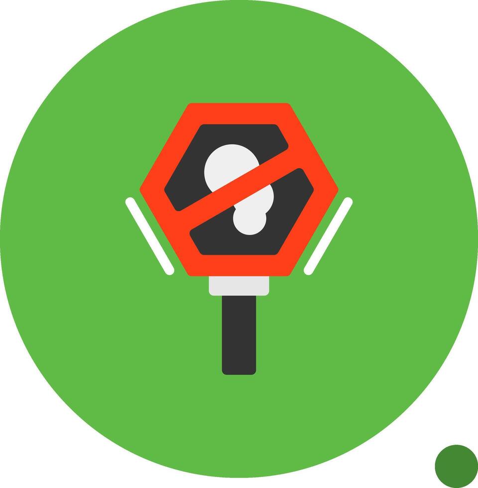 No idling Flat Shadow Icon vector