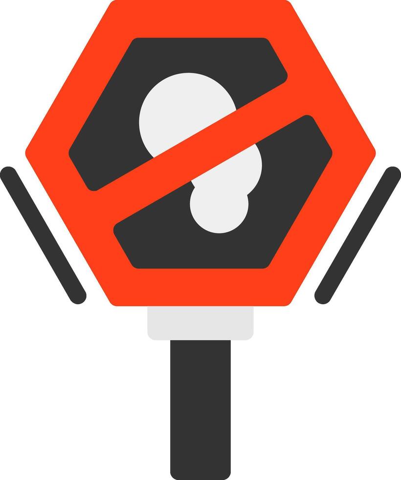 No idling Flat Icon vector