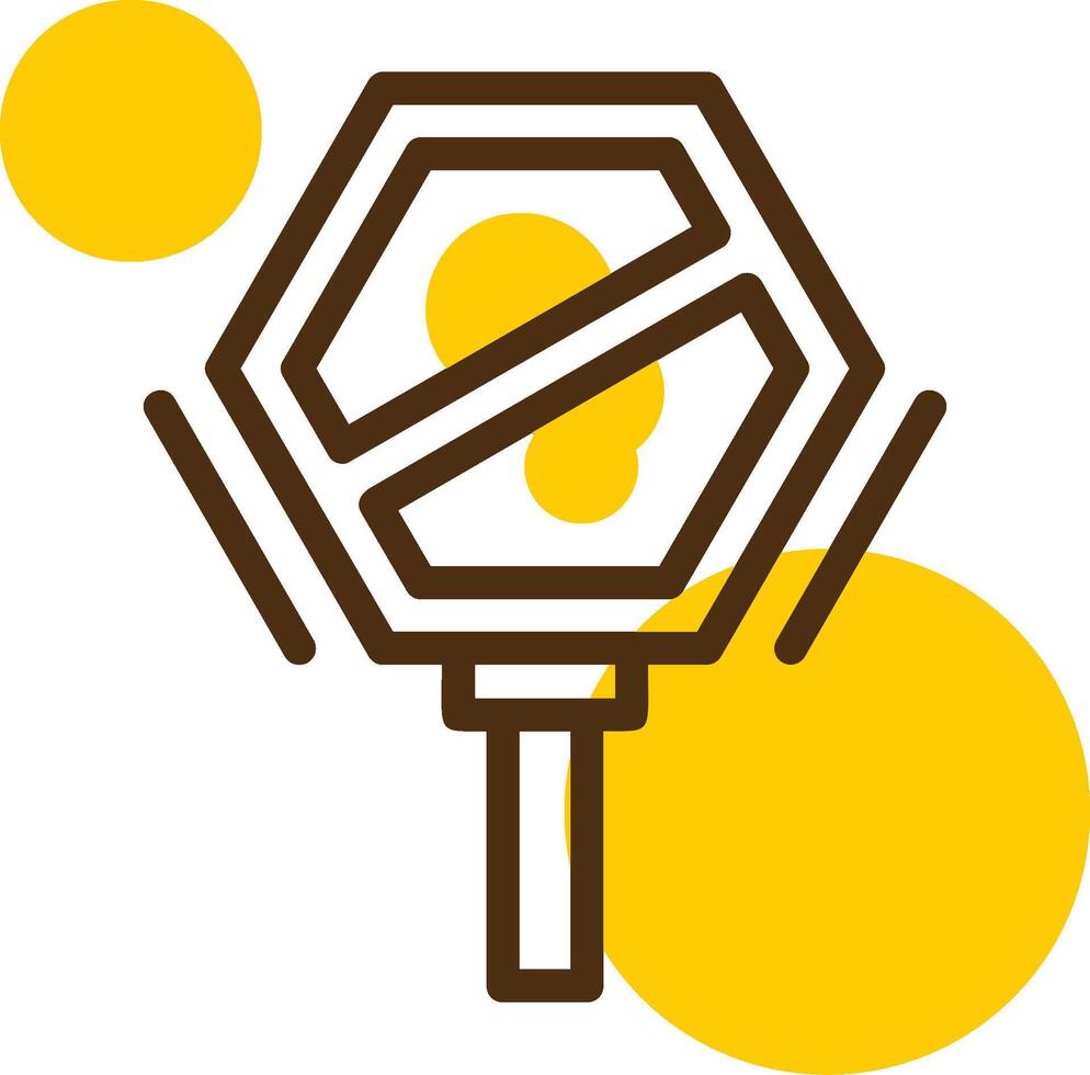No idling Yellow Lieanr Circle Icon vector
