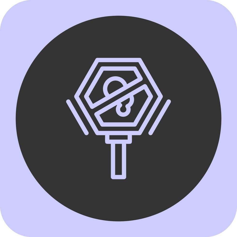 No idling Linear Round Icon vector