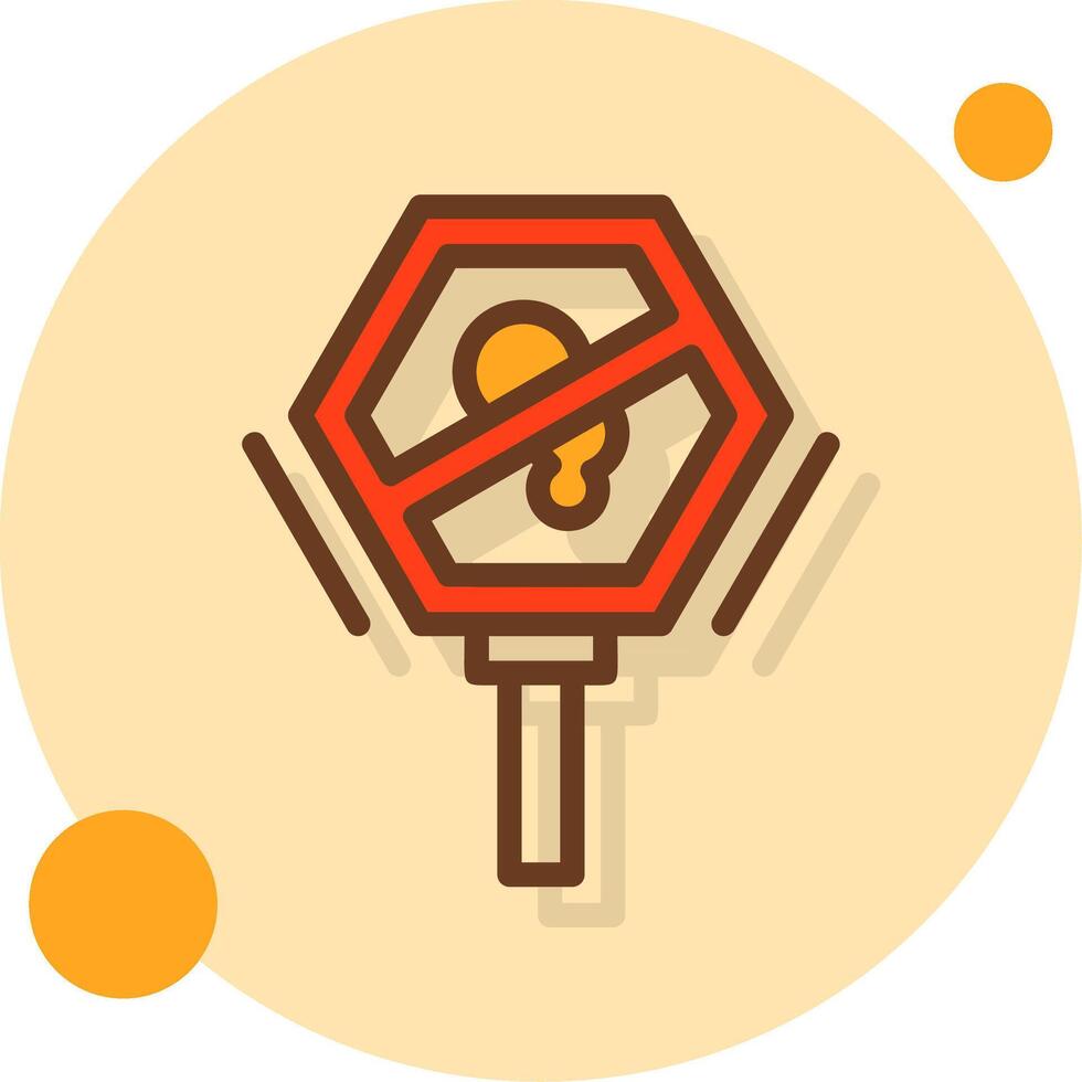 No idling Filled Shadow Circle Icon vector