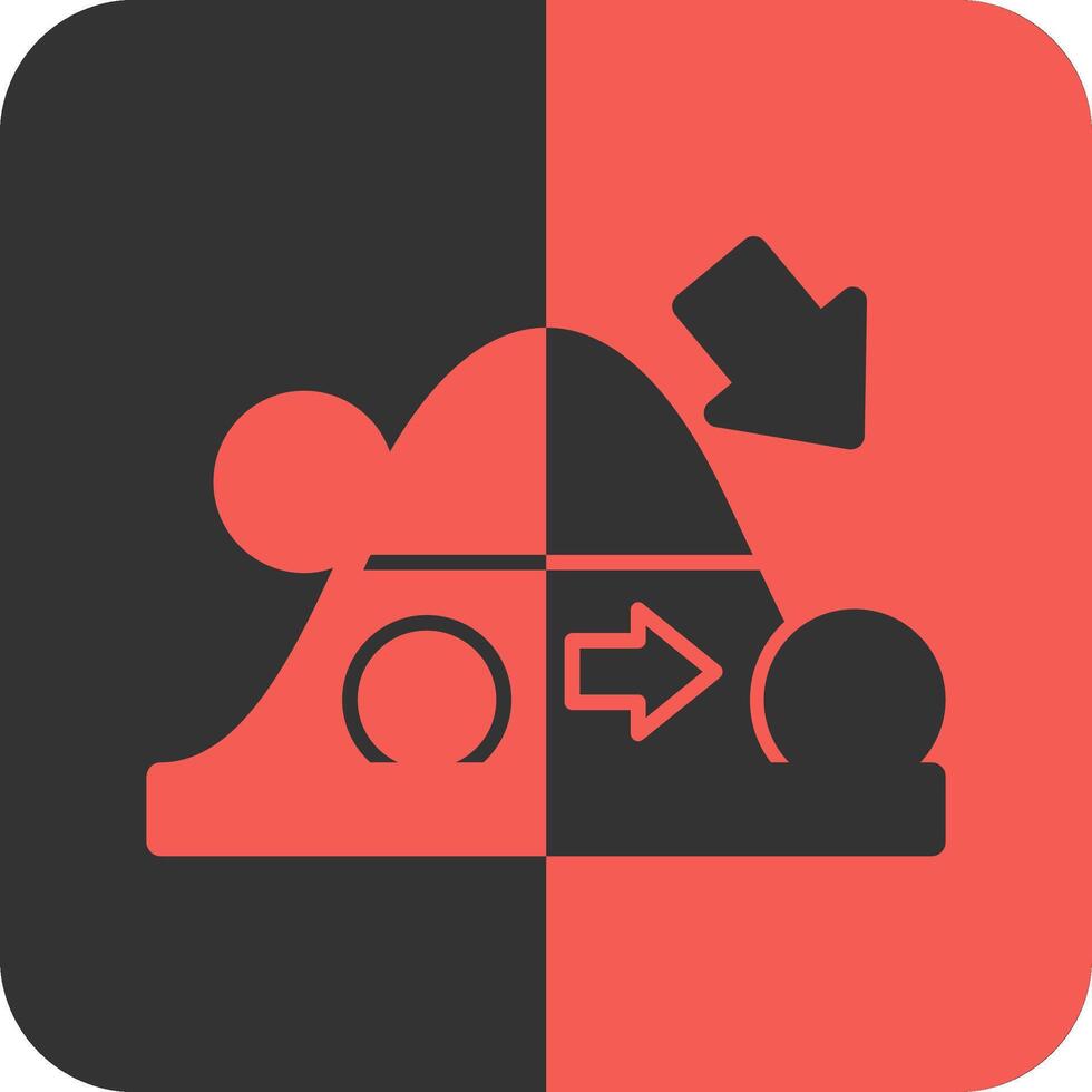 Quantum Tunneling Red Inverse Icon vector